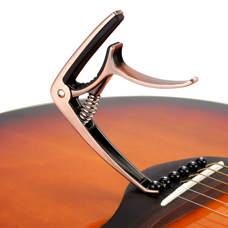 Guitar Capo, ORIEMARS Capo for Acoustic and Electric Guitars, Ukulele Capo (Copper)