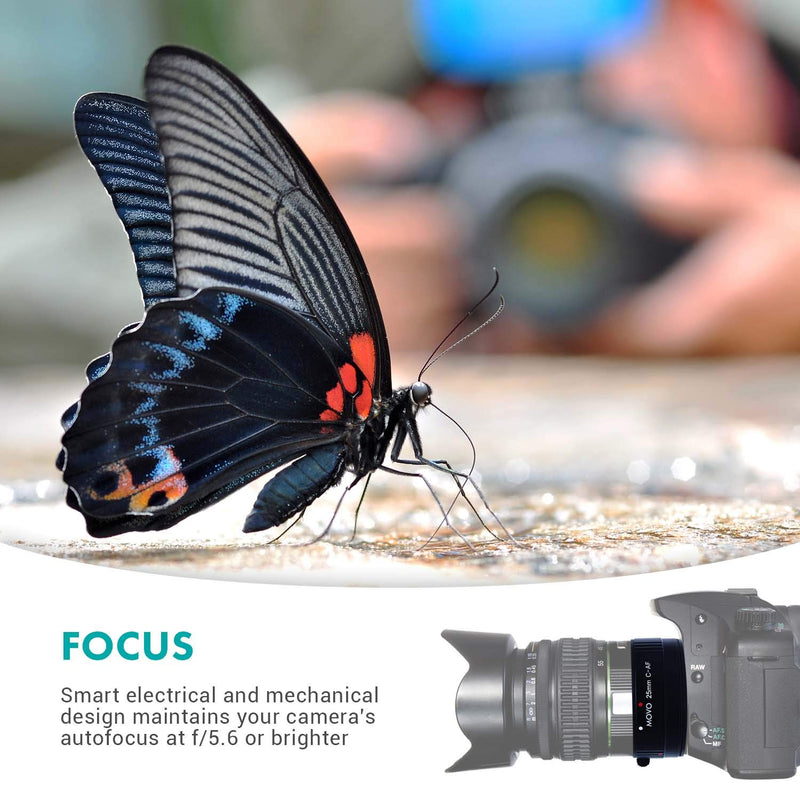 Movo Photo AF 25mm Macro Extension Tube for Canon EOS DSLR Camera (Economy Mount)