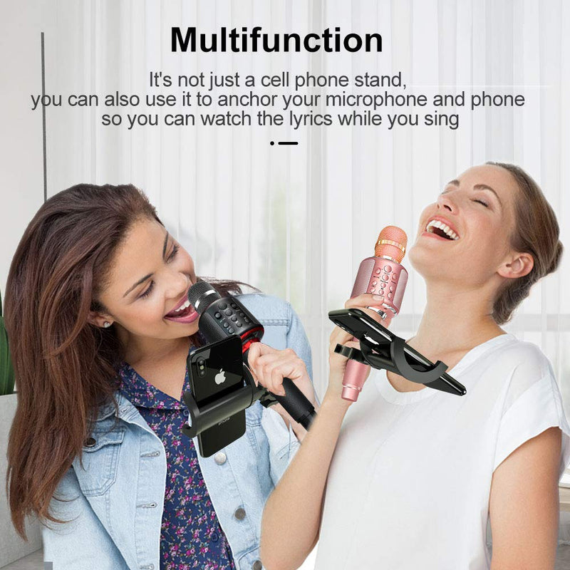 [AUSTRALIA] - Adjustable Cell Phone Stand, Universal Microphone Clip Handheld Mic Holder Desktop Phone Holder 