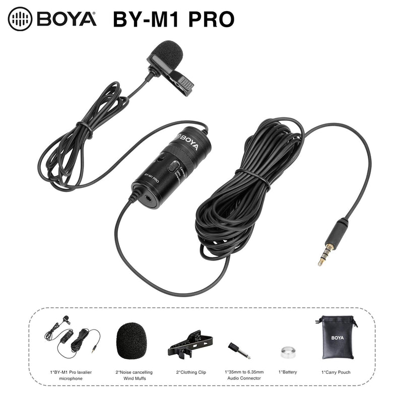 [AUSTRALIA] - BOYA by-M1 Pro Omnidirectional Lavalier Microphone Clip-on Lapel Mic for Smartphones, DSLRs, Camcorders, Audio Recorders, PC Recording 