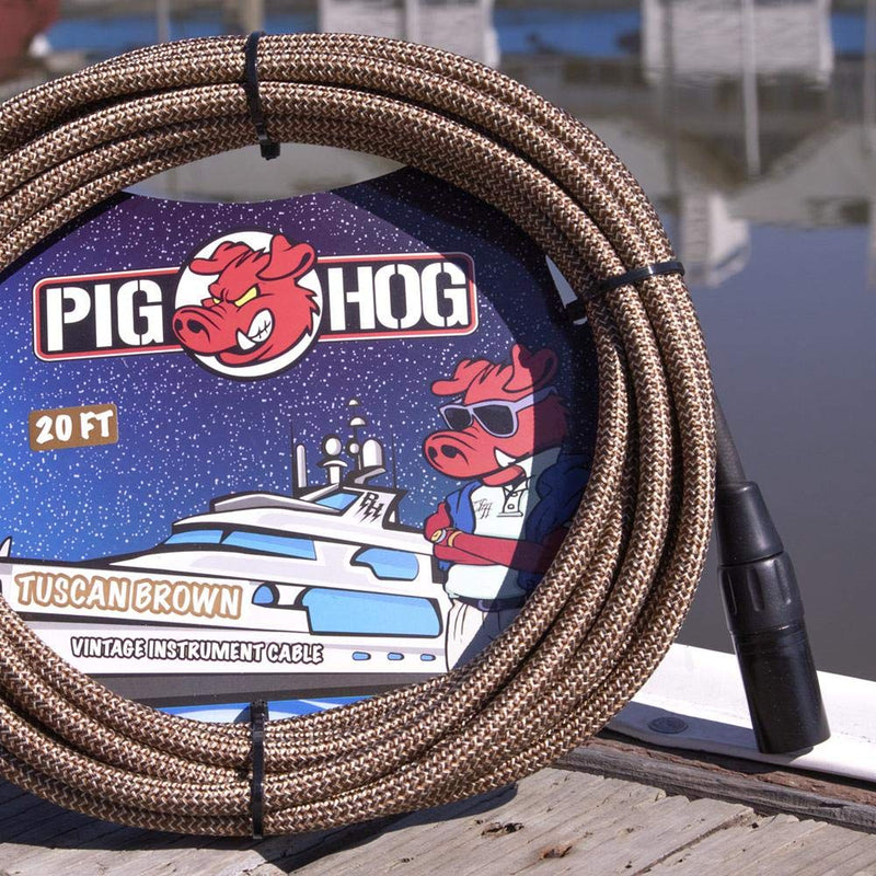 Pig Hog PHM20TBR High Performance Tuscan Brown Woven XLR Microphone Cable, 20 ft.