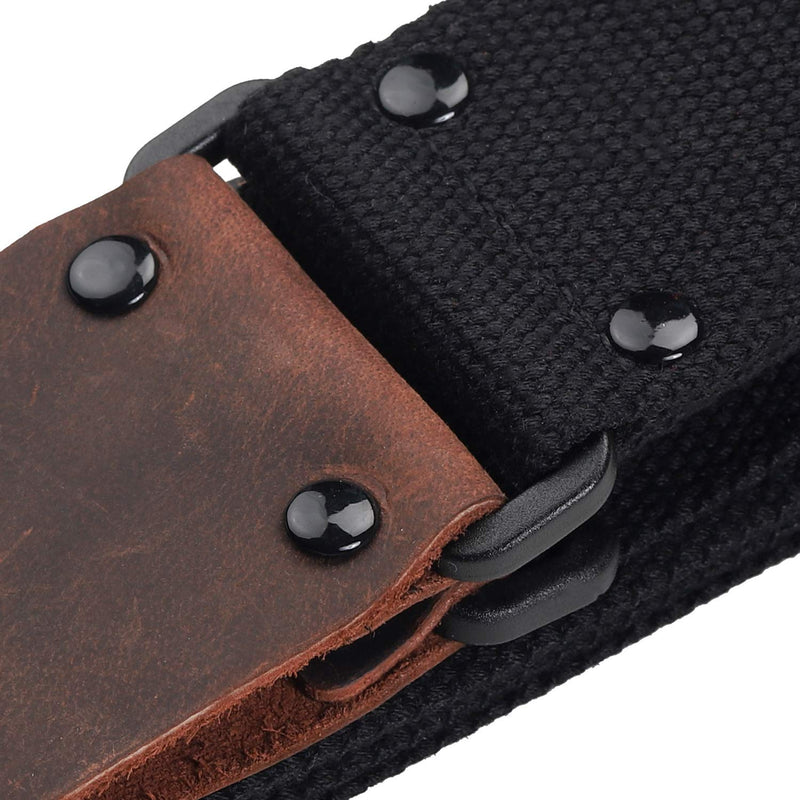 M33 Guitar Strap Black Set for Acoustic, Electric and Bass Guitar - 2 Inch Wide Guitar Belt Accessories Includes Button 2 Locks and 3 Picks Keychain. Awesome Christmas Gift for Men & Women Guitarists