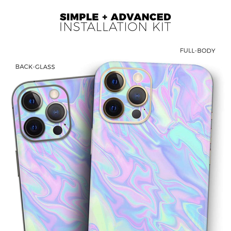 Design SkinZ Iridescent Dahlia v1 - Full Body Skin Decal Wrap Kit Compatible with The Apple iPhone 11 Pro Max (Full-Body, Screen Trim & Back Glass Skin)