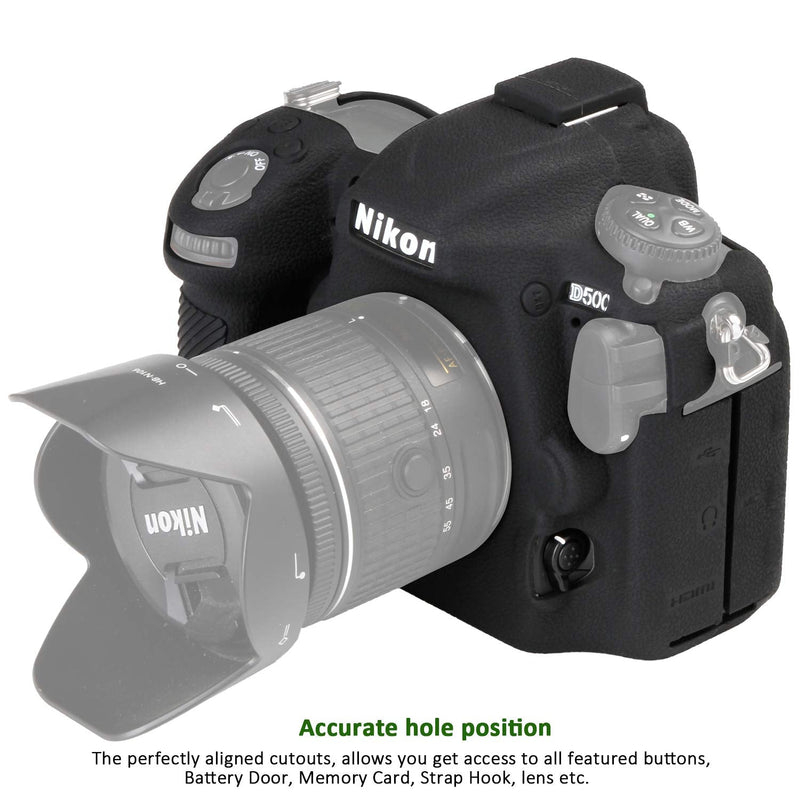 [AUSTRALIA] - Easy Hood Camera Case for Nikon D500 Soft Silicone Rubber Camera Protective Body Case Skin for Nikon D500 Camera Bag Protector Cover (Black) Black 