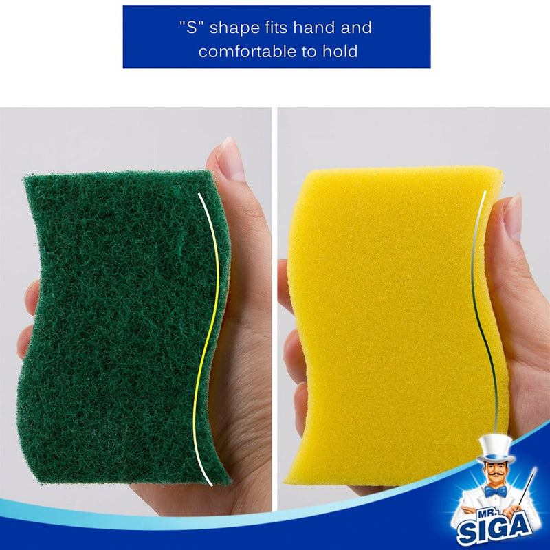 MR.SIGA Heavy Duty Scrub Sponge, Pack of 12, Size:11 x 7 x 3 cm, 4.3" x 2.8" x 1.2" 12 Pack