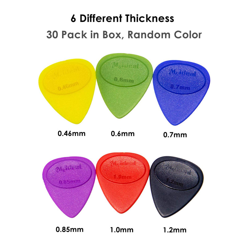 30 PCs Guitar Picks with Guitar Tuner, Fansjoy Guitar Plectrums for Electric/Acoustic/Bass Guitar/Ukulele, Including Thin, Medium, Heavy & Extra Heavy Gauges (0.46 0.6 0.7 0.85 1.0 1.2mm)