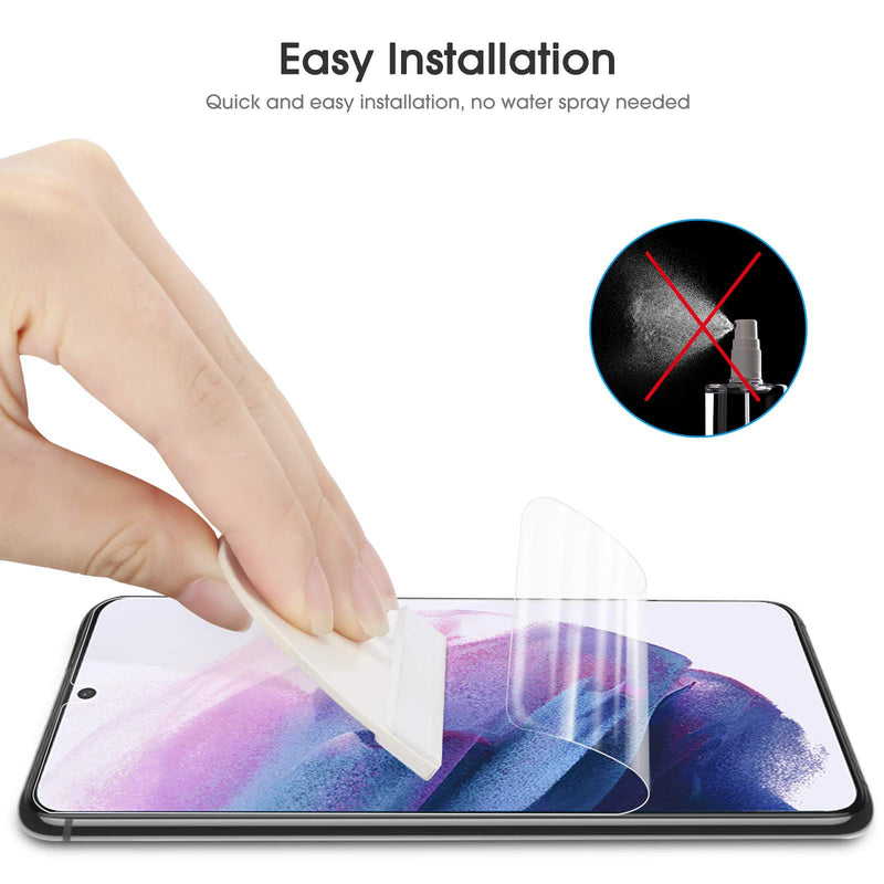 [4 Pack] OMOTON Screen Protector for Samsung Galaxy S21 5G (6.2 inch), Case Friendly Fingerprint ID Compatible Scratch Resistant Flexible Clear TPU Film