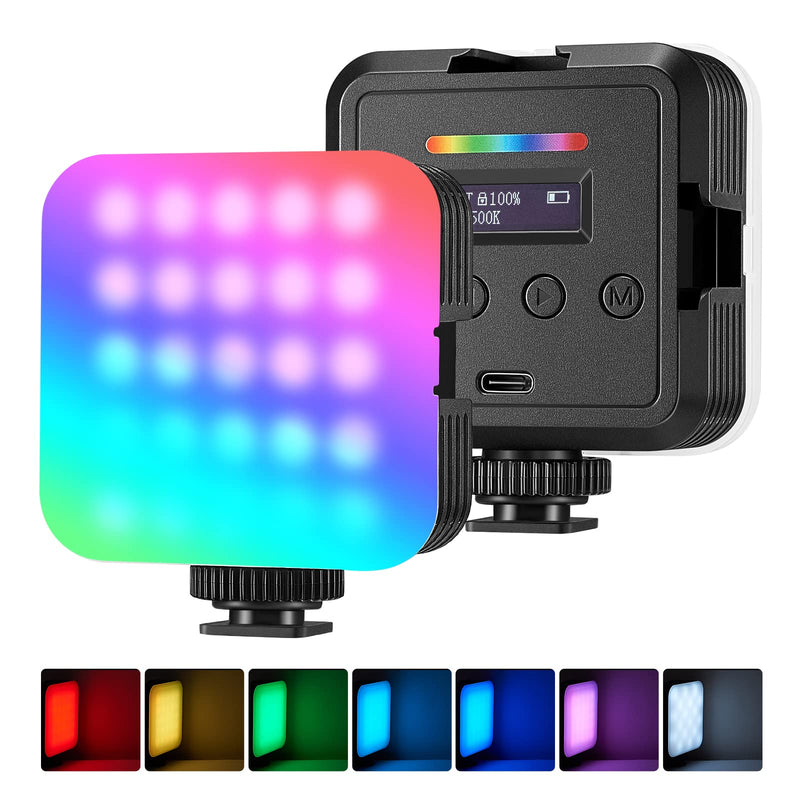 [AUSTRALIA] - Neewer Magnetic RGB Video Light, 360° Full Color RGB61 LED Camera Light with 3 Cold Shoe Mounts/CRI 97+/20 Scene Modes/2500K-8500K/2000mAh Rechargeable Portable Photography Lighting 