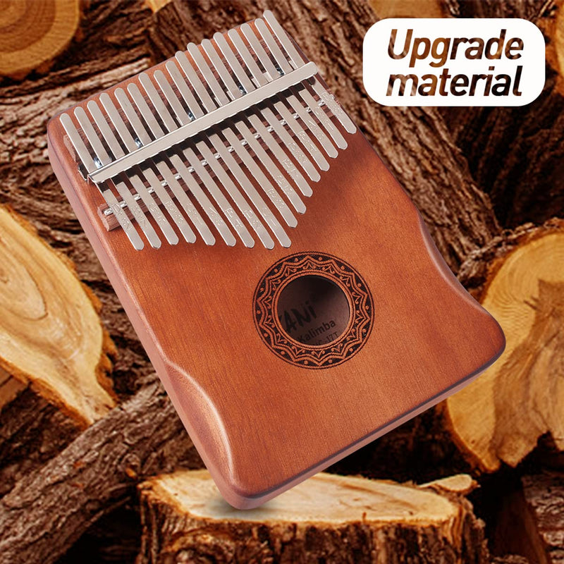 Genround Kalimba Thumb Piano 2PCS - 17 Keys Thumb Piano & 8 Keys Mini Kalimba, Portable Mahogany Mbira Finger Piano, Easy to Learn, Portable Musical Instrument, Gifts for Kids and Adults Beginners