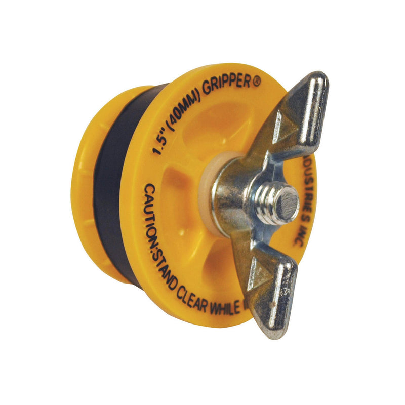 Cherne 270210 End of Pipe Gripper Mechanical Plug 1-1/2", Yellow
