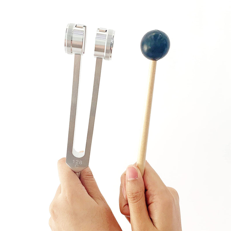 [AUSTRALIA] - LeSage Otto 128 HZ Biosonics Weighted Tuning Fork Diapason Medical 128 hertz Tuning Forks for Healing 128HZ Sonic Slider with Silicone Hammer Cleaning Cloth 