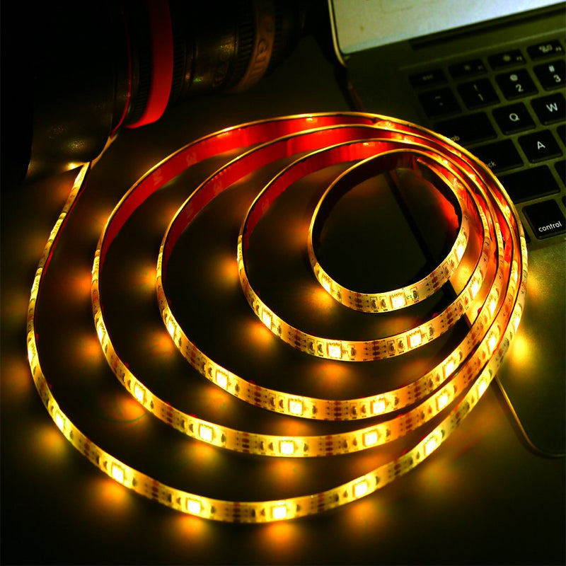 ACONDE 3.28 feet Battery Powered LED Strip Lights, DIY Indoor Decoration, 24 Keys Remote