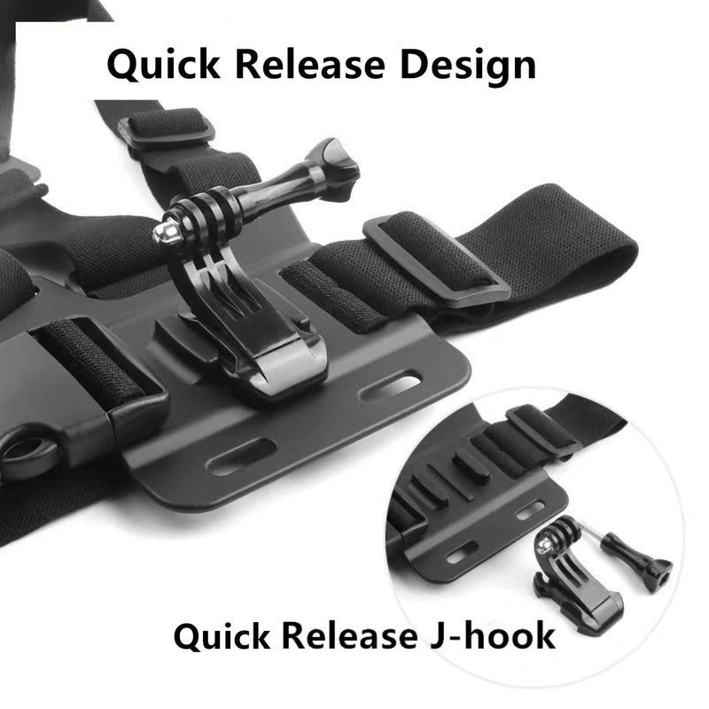 Dream Bull Chest Mount Harness Chesty Vest Head Mount Strap for Action Camera Compatible with GoPro Hero 10,9,8,Max,Go Pro Hero 7,6, 5,4, Session,3+,3,Hero (2018),Fusion,DJI Osmo,AKASO