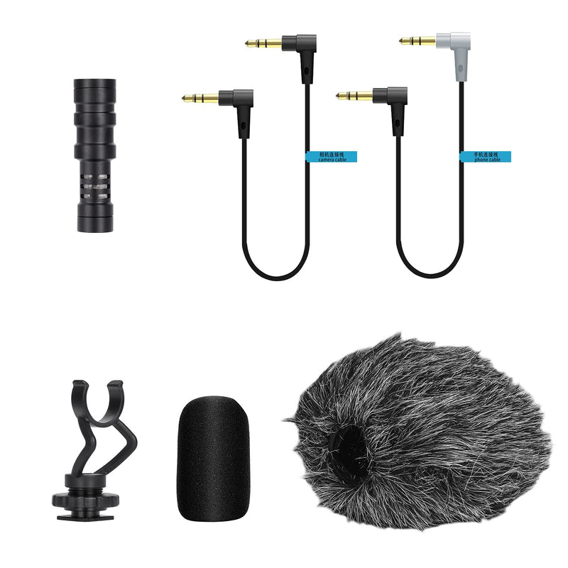 EACHSHOT Video Microphone Mic for Camera Canon, Nikon, Sony A7III A6500 A6400 A6300, Panasonic GH5 GH4, GoPro Mic Adapter, iPhone Vlog Vlogger w/ 3.5mm TRRS TRS Cable [NOT for Rebel T6]