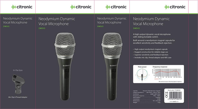 Chord Citronic Professional High Output Dynamic Microphone