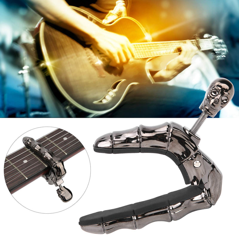 Guitar Capo Guitar Tuning Clamp Metal Quick-Change Adjustable Tightness Capo for Folk Acoustic Guitar Electric Guitar Ukulele Black