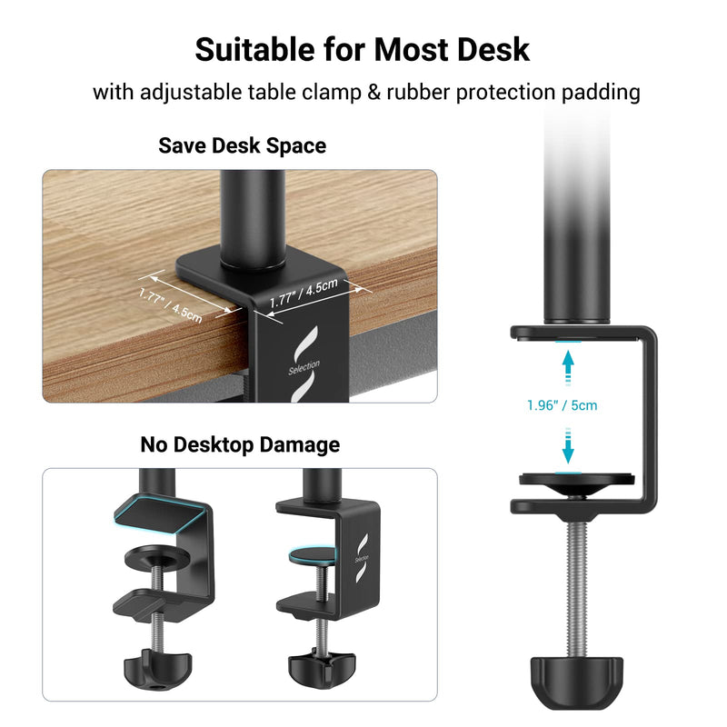 SmallRig Selection Desk Mounting Stand,19"-39" Adjustable Light Stand,Camera Desk Mount 360°Rotatable Ball Head for DSLR Camera,Ring Light