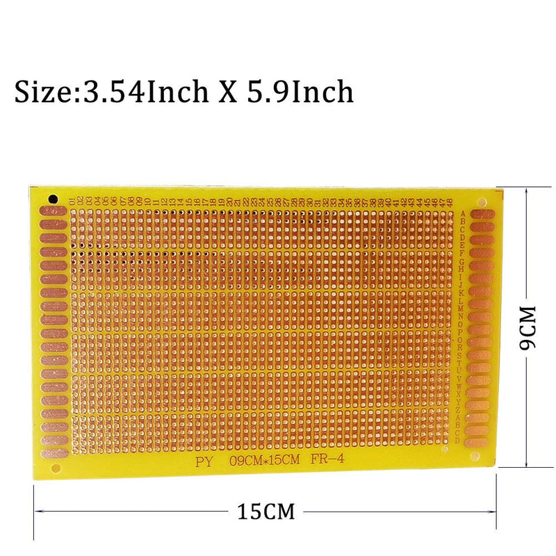 YUNGUI 5PCS Perf Board Stripboard,9X15cm Copper Circuit Board Single Sided PCB Board Breadboard For DIY Arduino Soldering and Electronic Experiment fiber glass stripboard