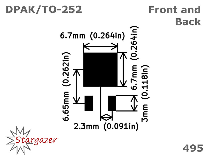 Stargazer SMD to DIP Breakout for SOT-23, SC-59, TO-252, TO-263, TO-236/A/B, DPAK, and D2PAK with Gold Plated Headers [5 Pack]