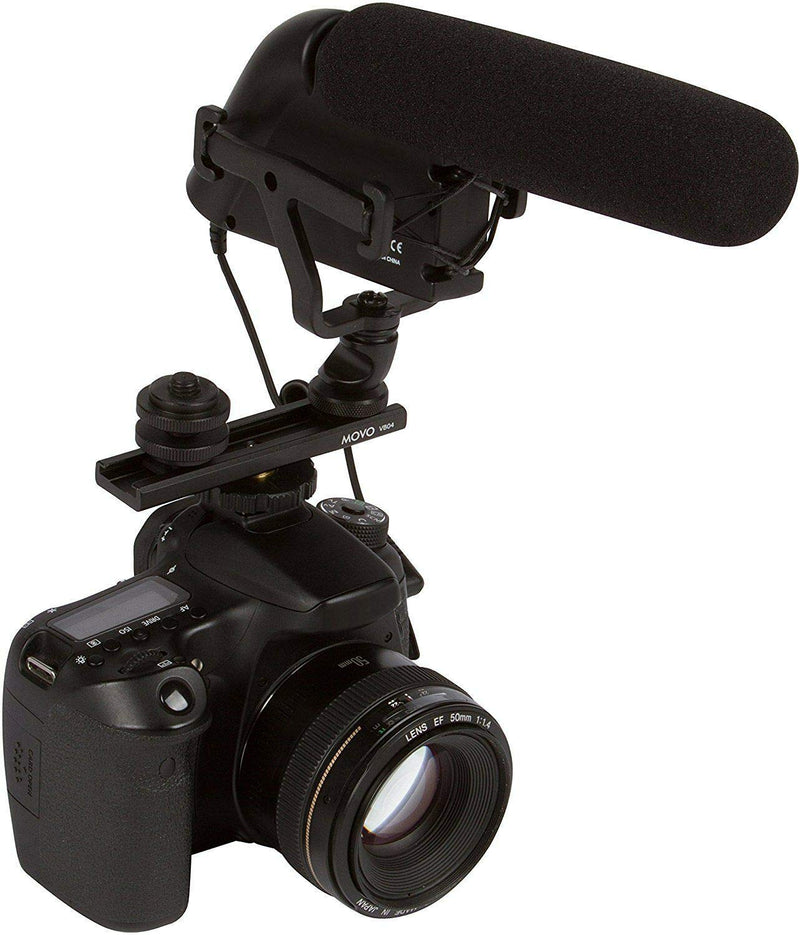 Movo VB04 Cold Shoe Extension - Accessory Shoe Rail Camera Bracket for Lights, Monitors, Microphones and More