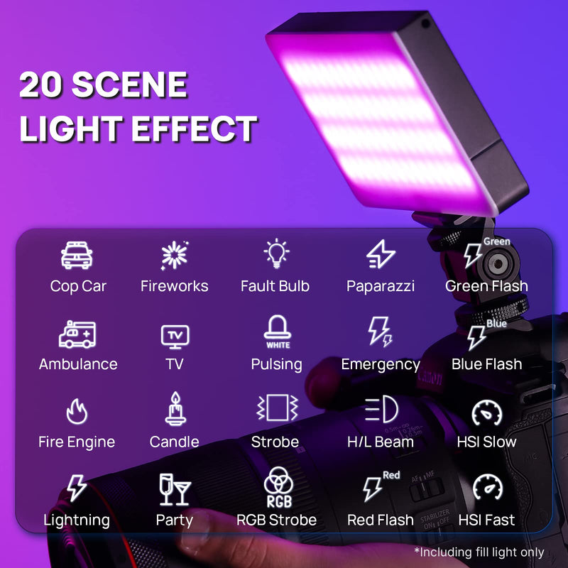 ULANZI PL-01 RGB Video Light, Portable RGB Camera Light with 4000mAh Battery, 360° Color 20 Light Effects, CRI≥95 2500-9000K LED Panel DSLR Photography Lighting for YouTube, Video Conference, Vlogging 7" Video Light