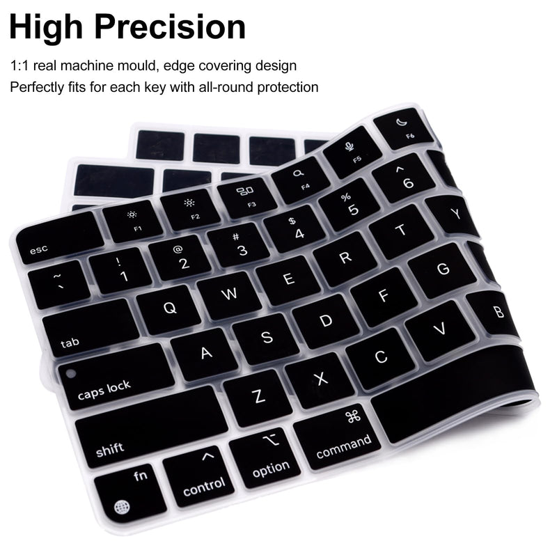 Silicone Keyboard Cover for 2021 New Model A2449 iMac Magic Keyboard with Touch ID with Numeric Keypad, Washable Dustproof Apple iMac Magic Keyboard Skins Apple Magic Keyboard Covers (Black) 1 Pack Black