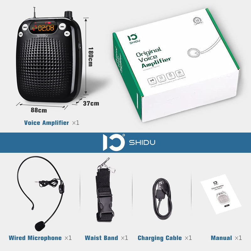 Mini Microphone Voice Amplifier Portable Rechargeable Loudspeaker, Teacher Wired Voice Amplifier with Headset, Microphone Voice Amplifier Headset for Class for Elderly Voice Amplifier 1