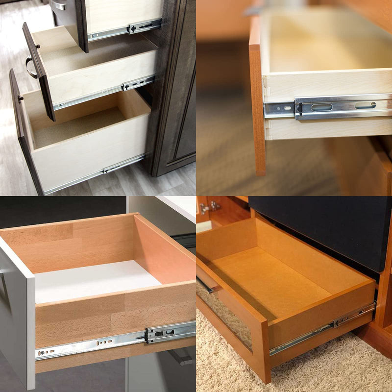 [AUSTRALIA] - Suiwotin 12 Inch Drawer Slides, Metal Drawer Slide Small Drawer Rails Ball Bearing Two Way Slide Track Rail Pack of 2 (0.7" Wide) 12" - 2PCS 2 Sections 