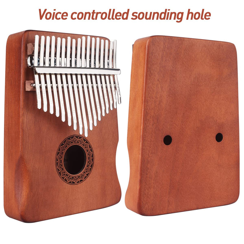 Genround Kalimba Thumb Piano 2PCS - 17 Keys Thumb Piano & 8 Keys Mini Kalimba, Portable Mahogany Mbira Finger Piano, Easy to Learn, Portable Musical Instrument, Gifts for Kids and Adults Beginners