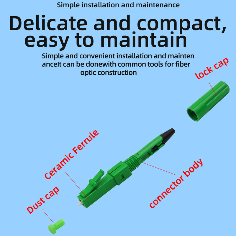 Fiber Assembly Connector LC UPC/APC Single Mode Fiber Optic Fast Connector Adapter 5Pcs (LC/APC) LC/APC