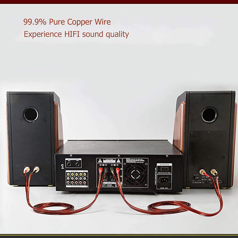 MEIRIYFA 6.35mm to Banana Plug Speaker Cable, 1/4 TS Speaker Wire Cord Audio Cable HiFi OFC Speaker Wire for DJ Application, Mixer -2m (6.35 to 4mm Banana Plug) 6.35 to 4mm banana Plug