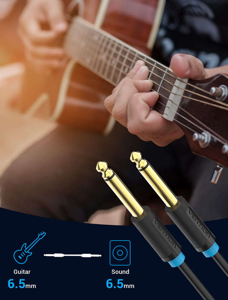 VENTION 6.35mm to 6.35mm Guitar Cable 1/4 inch to 1/4 inch TS Guitar Mono Audio Cable Instrument Cable Guitar lead Zinc Alloy Housing with Electric Guitar/Amp/Bass/mandolin/Mixing Desks/Keyboard 1M