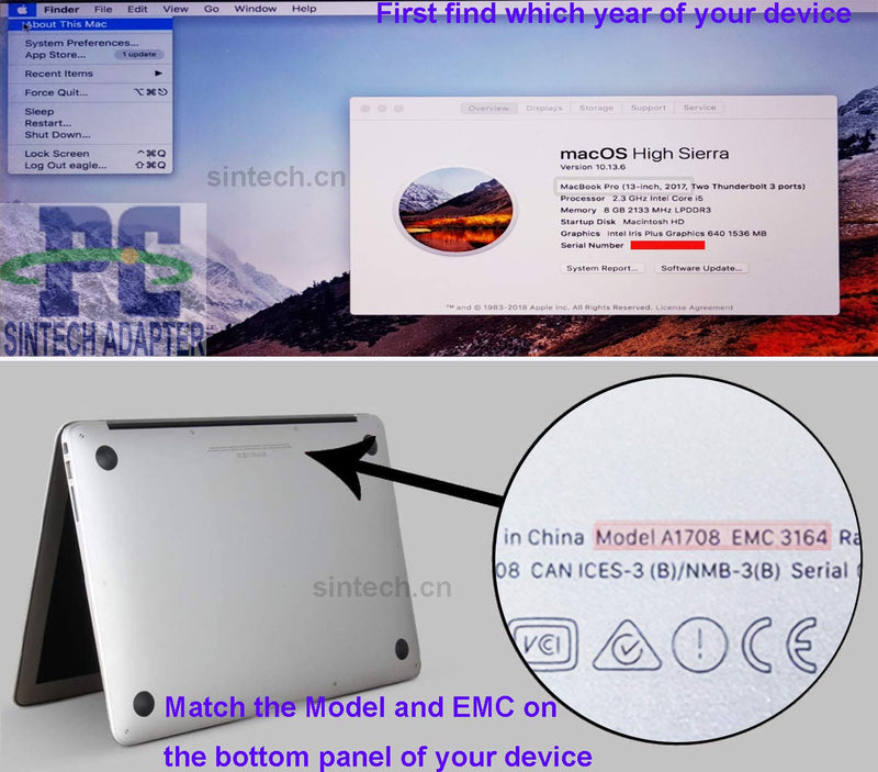 Sintech M.2 NGFF SSD 18Pin Adapter Card for Upgrade 2010-2011 Year MacBook Air (Only Fit M.2 SATA 2280 SSD) Short Card