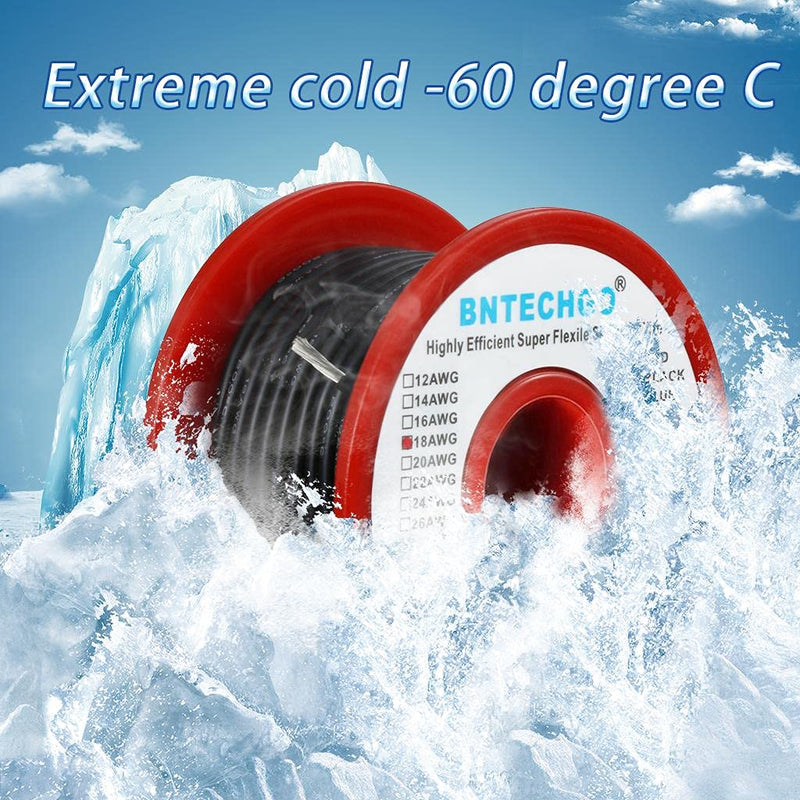 [AUSTRALIA] - BNTECHGO 18 Gauge Silicone wire spool 50 ft Black Flexible 18 AWG Stranded Tinned Copper Wire silicone wire 50ft 18 Gauge Silicone Wire Black 