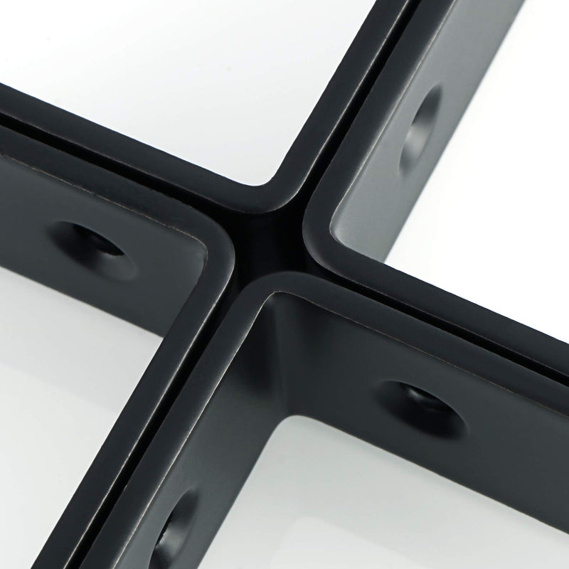 Alise Floating Shelf Bracket Widened and Thickened Stainless Steel Brackets Heavy Duty Corner Brace Support Wall Hanging 5x3Inch,4Pcs Black Finish 5x3 Inch