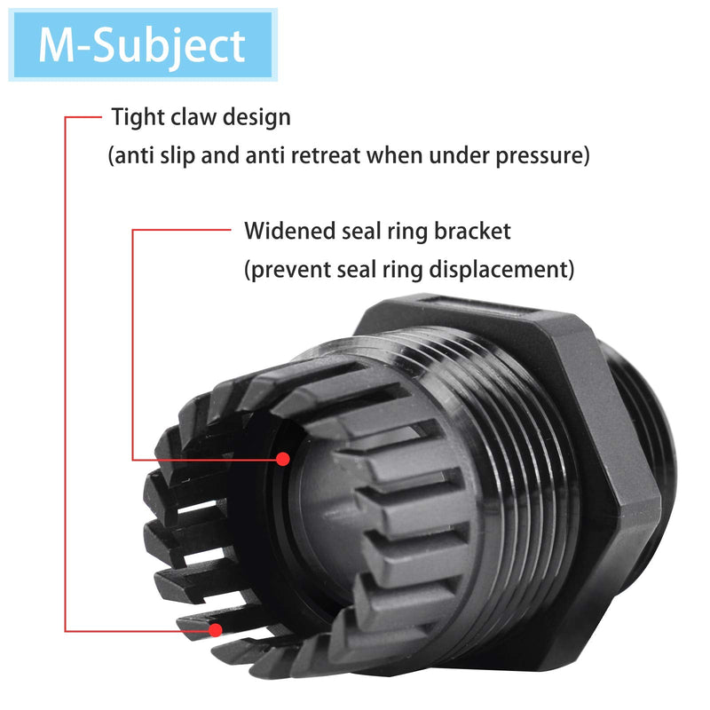 NineLeaf 10 Piece Waterproof Cable Glands Joints Adjustable 6-12mm Cable Connectors,M20x1.5 Black Compression Cable Glands Joints 20mm Diameter Titting Hole Glands, IP66 for Outdoor Use