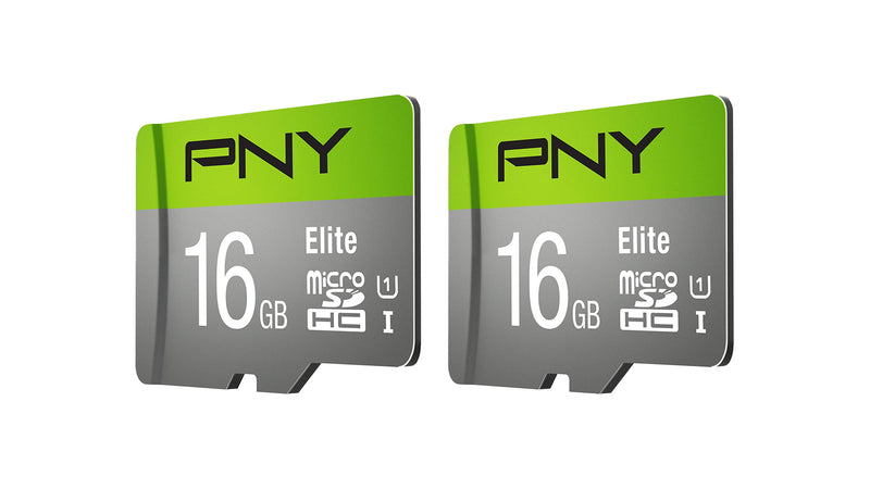 PNY 16GB Elite Class 10 U1 MicroSDHC Flash Memory Card 2-Pack FLASH CARD - 2 PACK