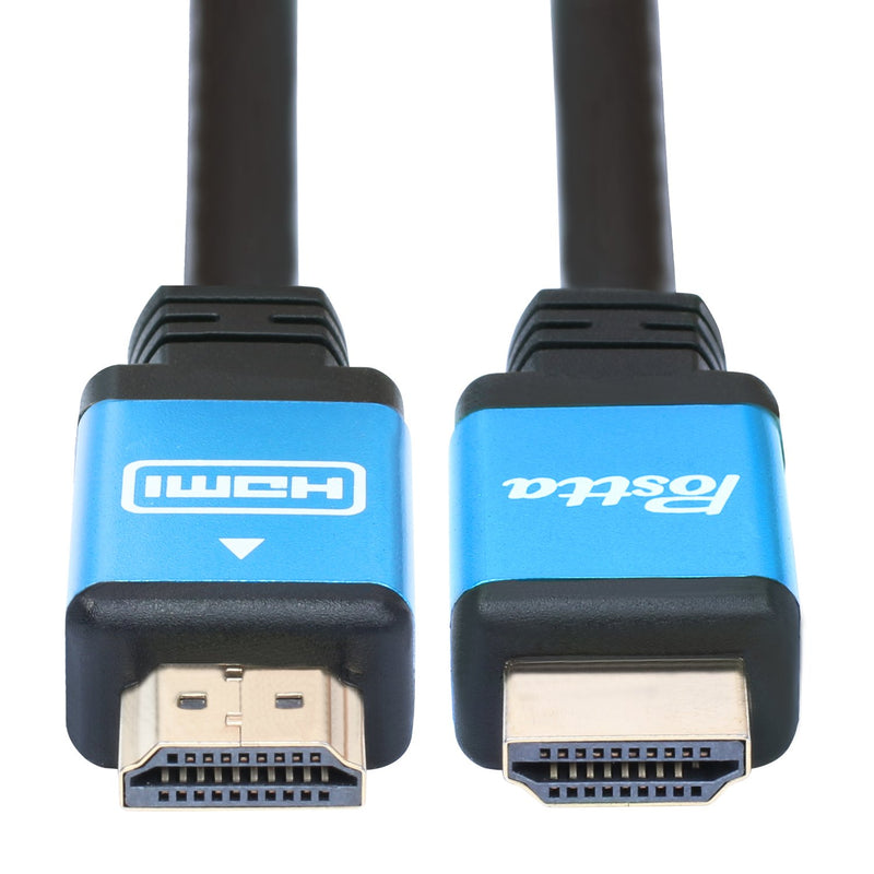 HDMI Cable 20 Feet Postta Ultra HDMI 2.0V Cable with 2 Piece Cable Ties+2 Piece HDMI Adapters Support 4K 2160P,1080P,3D,Audio Return and Ethernet-Blue 20FT Blue