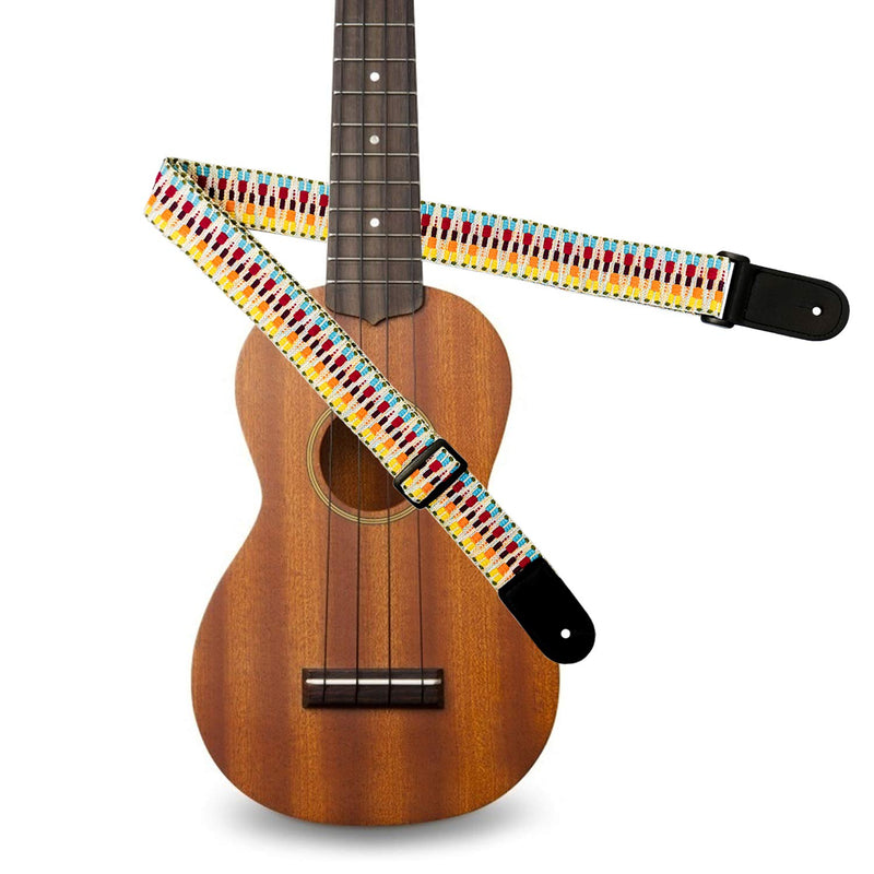 Yoklili Ukulele Strap, Colorful Adjustable Cotton Shoulder Strap for Soprano Concert Tenor Ukulele