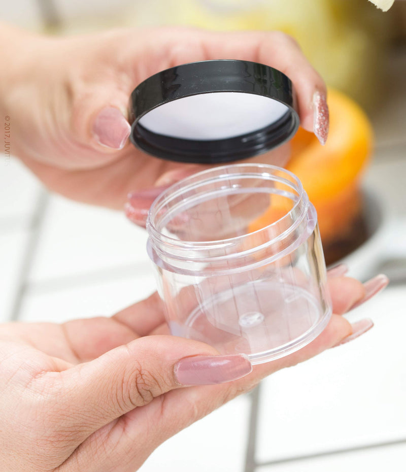 Clear Thick Wall Acrylic Travel Refillable Pot Container Jar - 2 oz / 60 ml (3 pack) Samples, Balms, Makeup and Cosmetics, Salves, Airtight and BPA Free