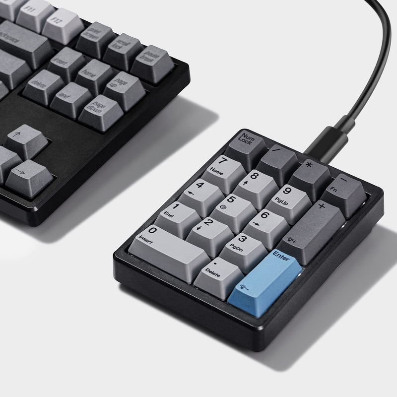 Kisnt Number Pad, Mechanical Numpad Wired USB 17 Keys Numeric Keypad with PBT Keycaps White Backlit Keypad for Laptop PC TKL Keyboards (Brown Switch)