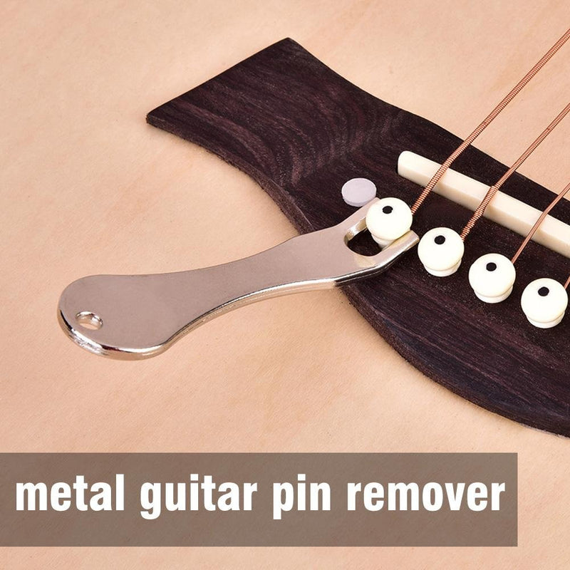 Dilwe Guitar Saddle and Nut Set, Metal Pin Remover with 12 Bridge Pins Guitar Repair Toos