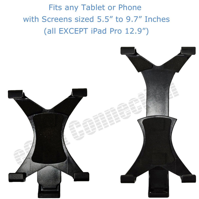 Acuvar Tablet Holder Tripod Mount (Universal) fits iPad Tablets and Other Tablets + an eCostConnection Microfiber Cloth Tablet Mount