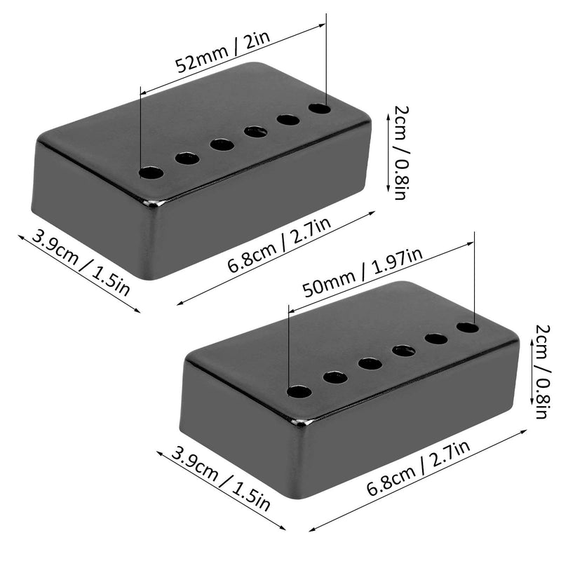 CHICIRIS 2Pcs Electric Guitar Pickup Shell, Nickel Pickup Shell LP Humbucker Guitar Pickup Cover 50mm and 52mm Musical Instrument Accessories Black