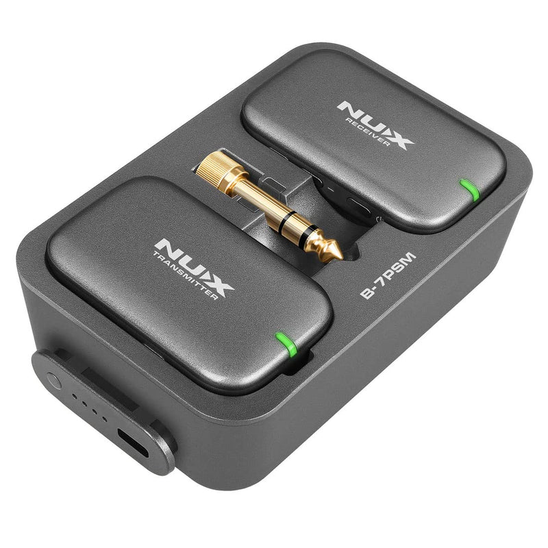NUX B-7PSM 5.8 GHz Wireless in-Ear Monitoring System, Charging Case Included, Stereo Audio transmitting, Designed for Live Shows and Band Rehearsals