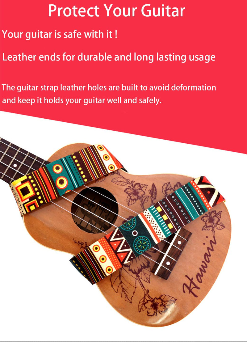 Guitar Strap, Acoustic Guitar Strap,LAVILI Electric Guitar Strap Includes 3 Pick.Adjustable Classical Guitar Strap leather&Polyester,Suitable For Bass, Electric & Acoustic Guitars Pack Of 1 Artistic style