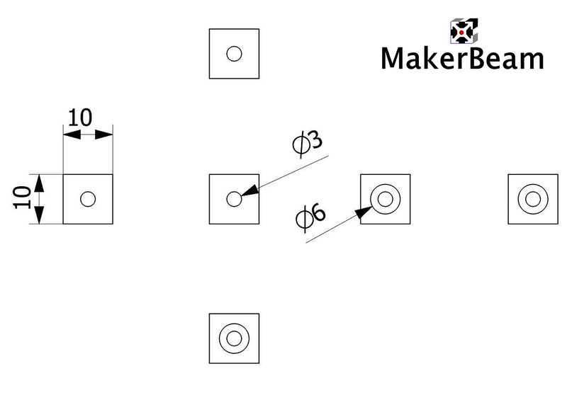 MakerBeam Corner Cube Black 12 pcs