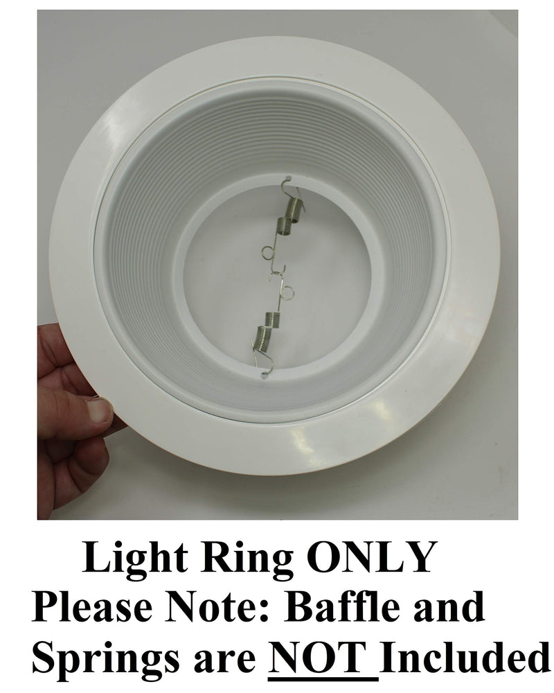 5 Pack-White Light Trim Ring Recessed Can 6" Inch Over Size Oversized Lighting Fixture
