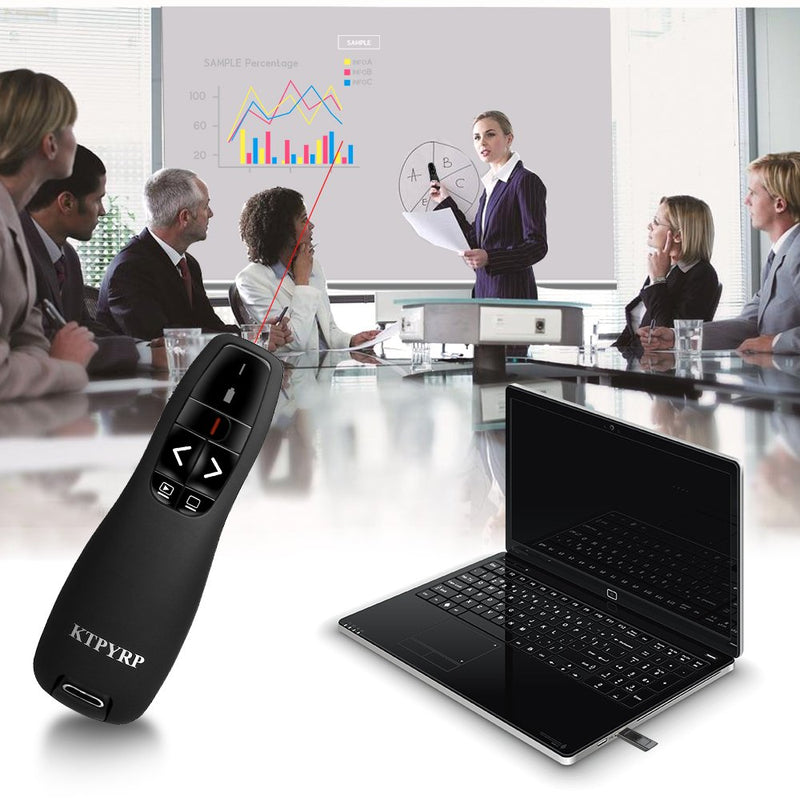 Wireless Presenter,Presentation Clicker Remote,Clicker for Powerpoint Presentations,Support Hyperlink Volume Control RF 2.4GHz Presentation Remote Control for Mac, Laptop, Computer