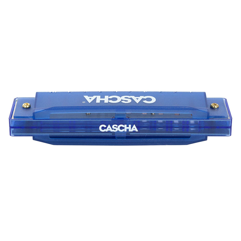 Cascha Fun Blues Harmonica in C Major - Diatonic 10-Hole Harmonica for Children & Adults - Modern Semi-Transparent Design - High Quality & Long Life - Blues Harp Blue